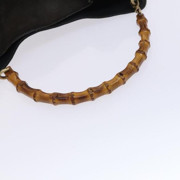 GUCCI Bamboo Hand Bag Suede Leather Brown Gold 001 1705 001 1705 - Picture 7 of 12